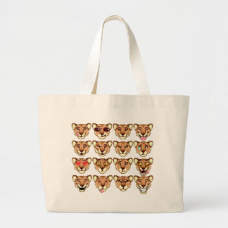 Happy Cartoon Lioness emoticons Bag Grote Tote Bag