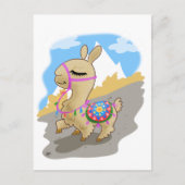 Happy Cartoon Llama Briefkaart (Voorkant)