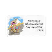 Happy Cartoon Llama Etiket (Voorkant)