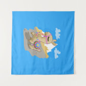 Happy Cartoon Llama Wandkleed (Voorkant (horizontaal))