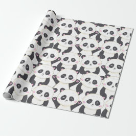 Happy Cartoon Panda Pattern Cadeaupapier