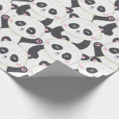 Happy Cartoon Panda Pattern Cadeaupapier (Hoek)