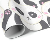 Happy Cartoon Panda Pattern Cadeaupapier (Rol Hoek)