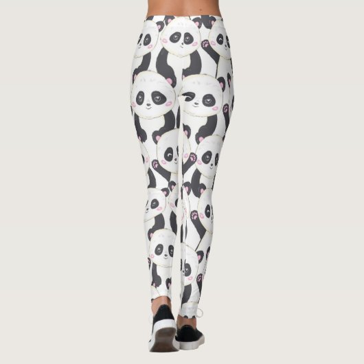 Happy Cartoon Panda Pattern Leggings (Achterkant)