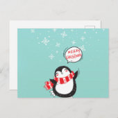 Happy Cartoon Penguin Briefkaart (Voorkant / Achterkant)