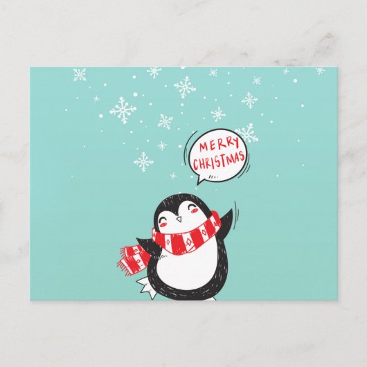 Happy Cartoon Penguin Briefkaart (Voorkant)
