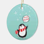 Happy Cartoon Penguin Keramisch Ornament (Links)