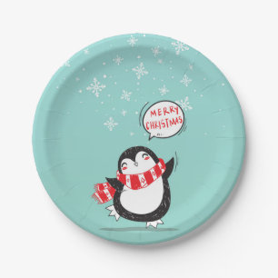 Happy Cartoon Penguin Papieren Bordje
