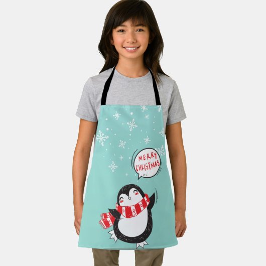 Happy Cartoon Penguin Schort (Insitu)