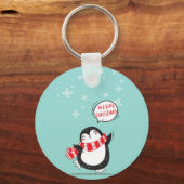 Happy Cartoon Penguin Sleutelhanger (Voorkant)