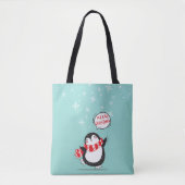 Happy Cartoon Penguin Tote Bag (Voorkant)