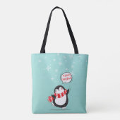 Happy Cartoon Penguin Tote Bag (Achterkant)