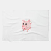 Happy Cartoon Pig Theedoek (Horizontaal)