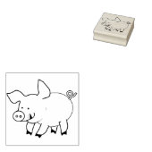 Happy Cartoon Piggy Rubberstempel (Gestempeld)