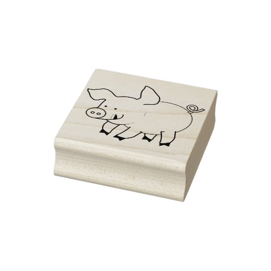 Happy Cartoon Piggy Rubberstempel (Stempel)