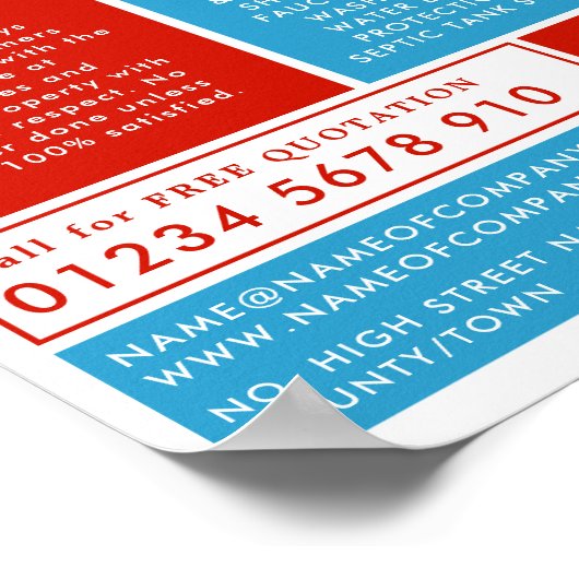 Happy Cartoon Plumber, Plumber, Plumbing Advert Poster (Hoek)