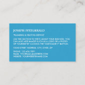 Happy Cartoon Plumber, Plumber, Plumbing Visitekaartje (Achterkant)