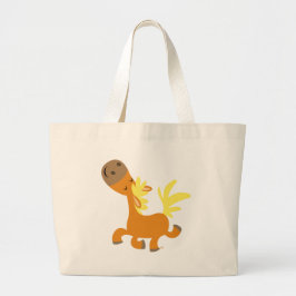 Happy Cartoon Pony Bag Grote Tote Bag