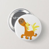 Happy Cartoon Pony-knoppenbadge Ronde Button 5,7 Cm (Voorkant /achterkant)