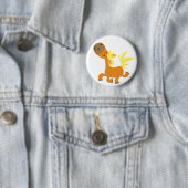 Happy Cartoon Pony-knoppenbadge Ronde Button 5,7 Cm (In situ)