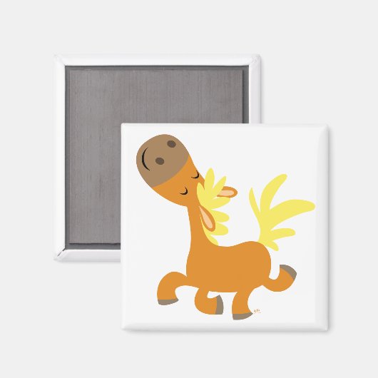 Happy Cartoon Pony magneet (Voorkant / Achterkant)