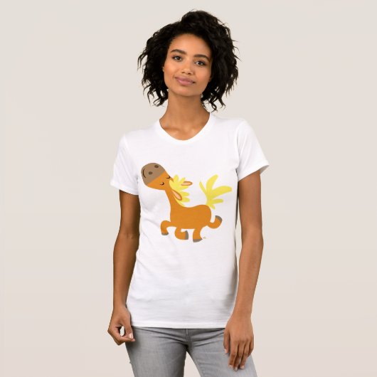 Happy Cartoon Pony Vrouwen T-shirt (Voorkant volledig)