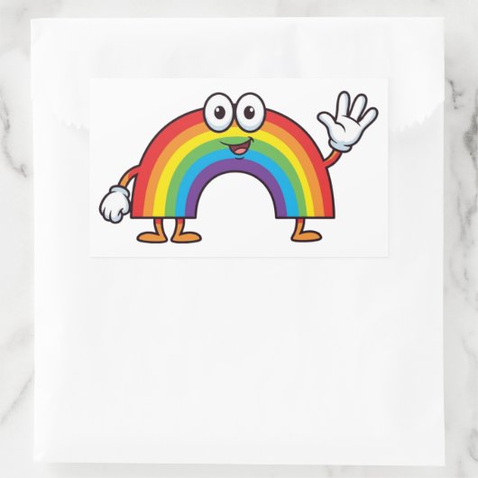 Happy Cartoon Rainbow Character Sticker (Tas)