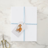 Happy Cartoon Rough Collie Cadeaulabel (Met Touw)