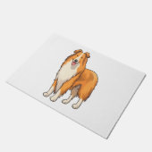 Happy Cartoon Rough Collie Deurmat (Schuin)