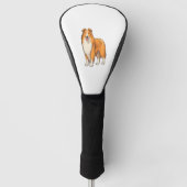 Happy Cartoon Rough Collie Golfheadcover (Voorkant)