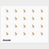 Happy Cartoon Rough Collie Hart Sticker (Vel)
