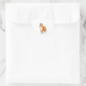 Happy Cartoon Rough Collie Hart Sticker (Tas)
