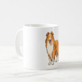 Happy Cartoon Rough Collie Koffiemok (Voorkant links)