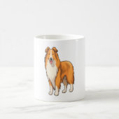 Happy Cartoon Rough Collie Koffiemok (Center)