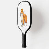 Happy Cartoon Rough Collie Pickleball Paddle (Links)