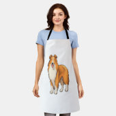 Happy Cartoon Rough Collie Schort (Gedragen)