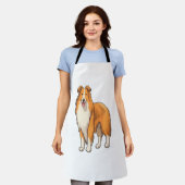 Happy Cartoon Rough Collie Schort (Gedragen)