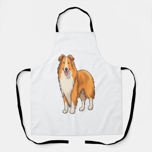 Happy Cartoon Rough Collie Schort (Voorkant)