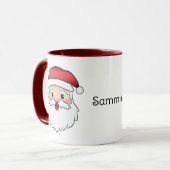 Happy Cartoon Santa Claus Head met aangepaste naam Mok (Voorkant links)