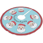 Happy Cartoon Santa Claus Head op blauw en tekst Kerstboom Rok (Gekanteld)