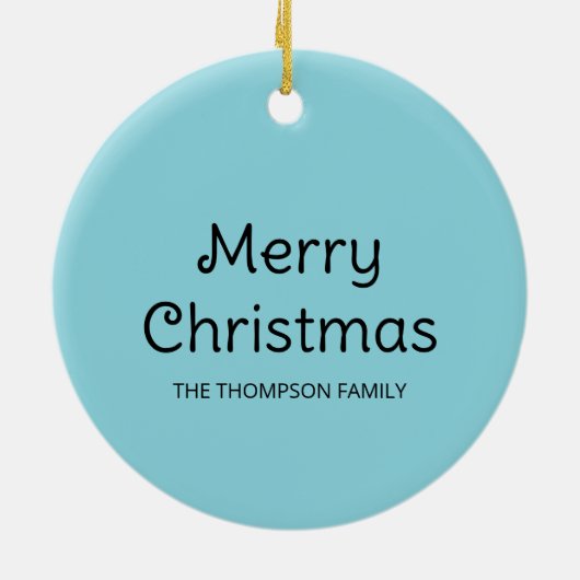 Happy Cartoon Santa Claus Head op Blue Keramisch Ornament (Achterkant)