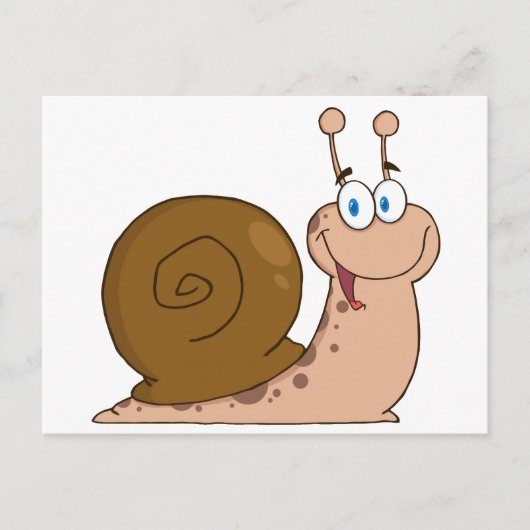 Happy Cartoon Snail Briefkaart (Voorkant)