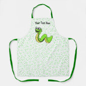 Happy Cartoon Snake Vibrant Green over pooldots Schort (Voorkant)