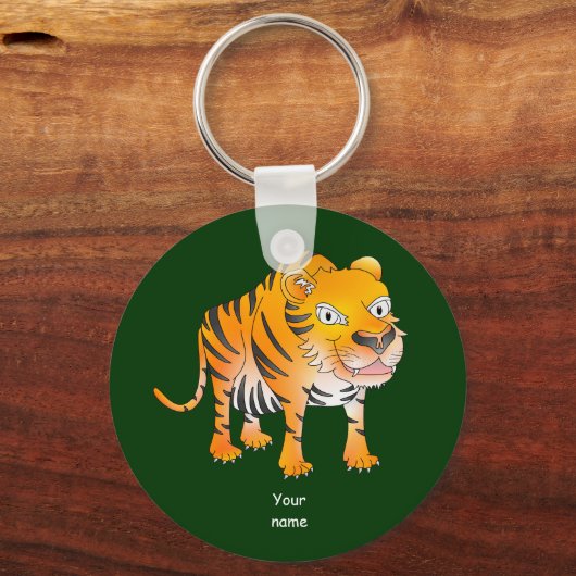 Happy cartoon tijger sleutelhanger (Voorkant)