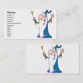 happy cartoon wizard-teken visitekaartje (Voorkant / Achterkant)