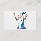 happy cartoon wizard-teken visitekaartje (Achterkant)