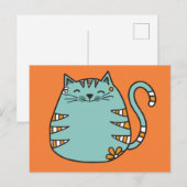 Happy Cat aangepast briefkaart kleur (Voorkant / Achterkant)