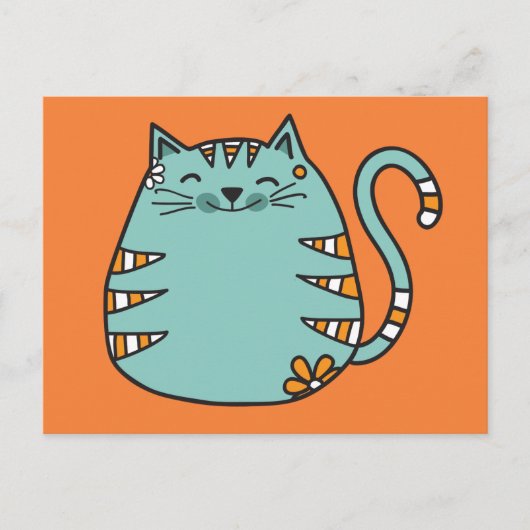 Happy Cat aangepast briefkaart kleur (Voorkant)