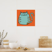 Happy Cat aangepast poster kleur (Keuken)