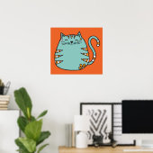Happy Cat aangepast poster kleur (Thuiskantoor)